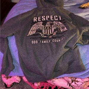 RESPECT Eagle Graphic Hoodie - Dark Gray